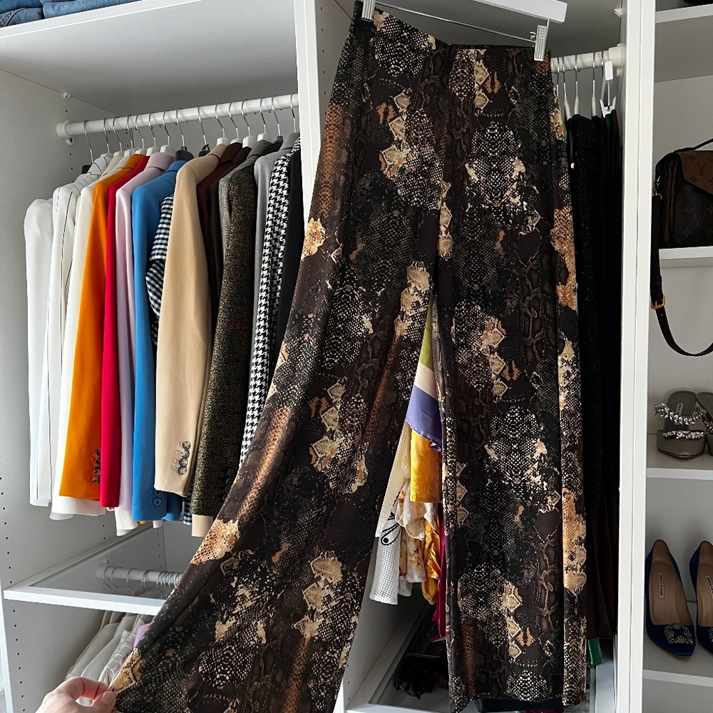 Zara snake pattern wide leg trousere